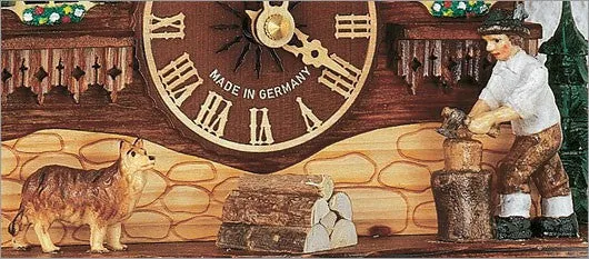 10" Musical Wood Chopper Black Forest German Cuckoo Clock