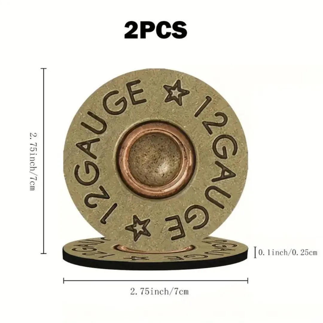 12 Gauge Bullet Car Coasters (2-pack)