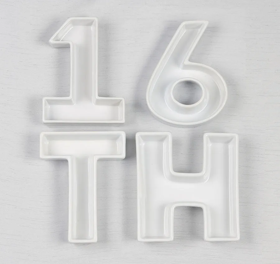 16TH Ceramic Letter Dishes