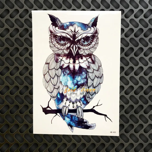 1PC Snowy Owl Hedwig Design Large Arm Tattoo Sleeve Flash Temporary Tattoo Sticker 21x15cm Waterproof Henna Tatoo Women Body Art