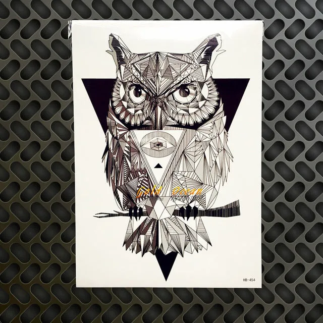 1PC Snowy Owl Hedwig Design Large Arm Tattoo Sleeve Flash Temporary Tattoo Sticker 21x15cm Waterproof Henna Tatoo Women Body Art