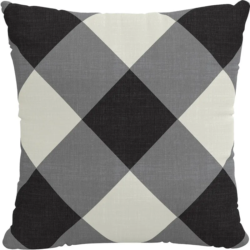 22" Outdoor Diamond Check Pillow