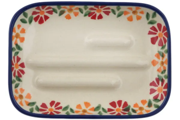 5" Soap Dish - Wave Of Flowers