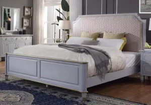 Acme Furniture House Marchese King Panel Bed in Pearl Gray 28877EK