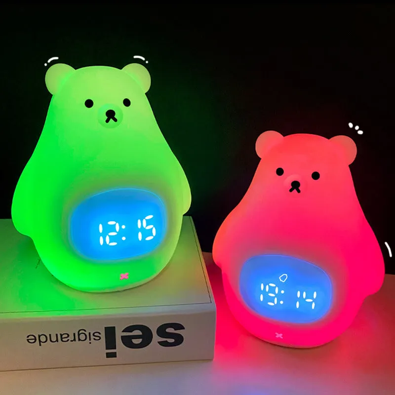 Alarm Clock Night Light Student Intelligent Alarm Nightstand Cartoon Electronic Household Desk Digital Clock