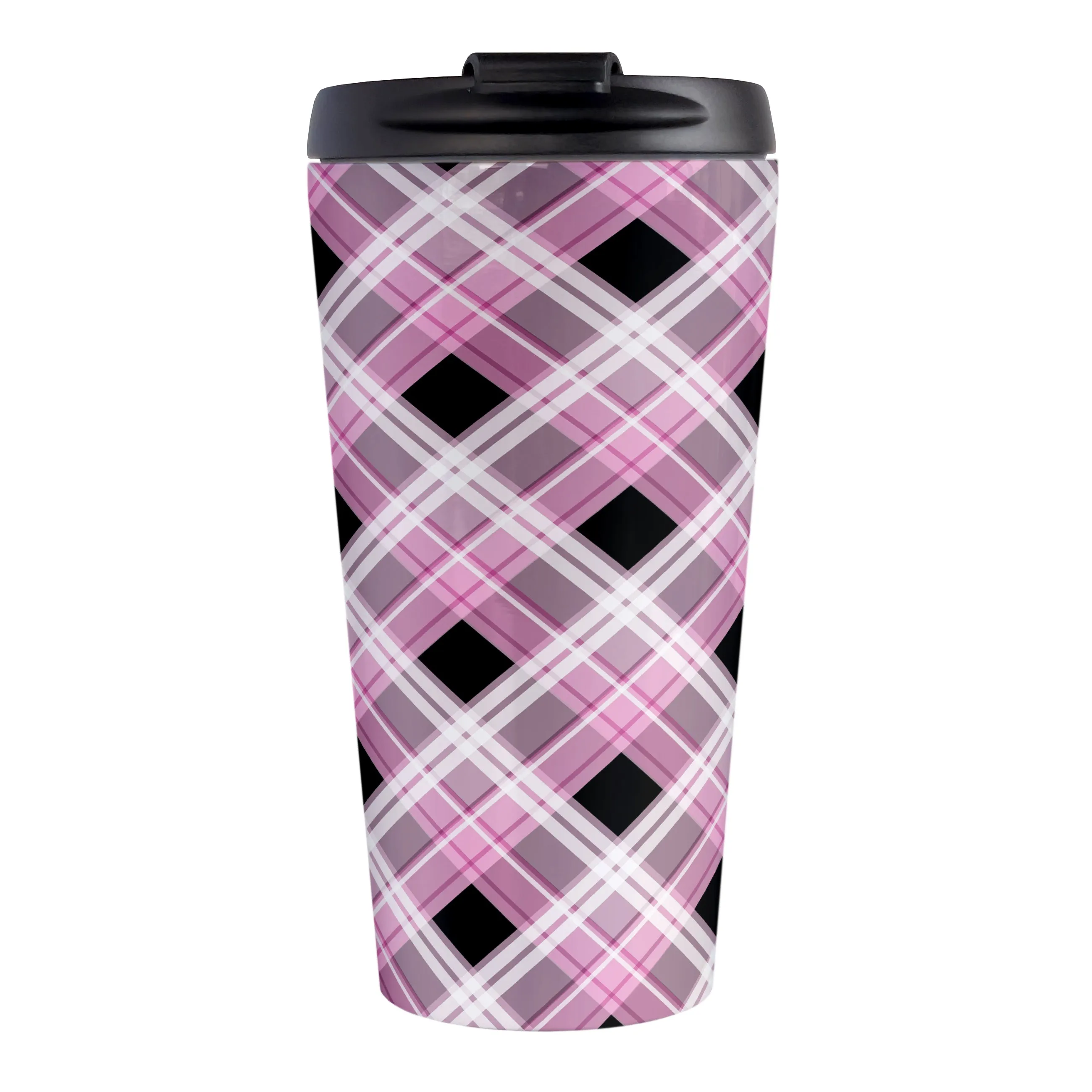 Alternative Pink Plaid Travel Mug