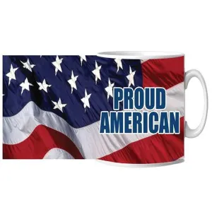 American Flag PROUD AMERICAN Ceramic Mug 15 oz