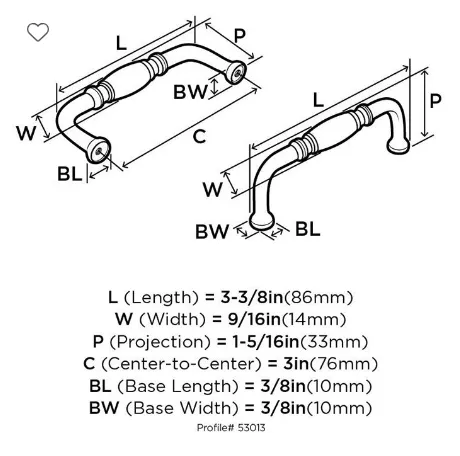 Amerock Granby Pull 3" Center to Center BP53013