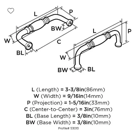 Amerock Granby Pull 3" Center to Center BP53013