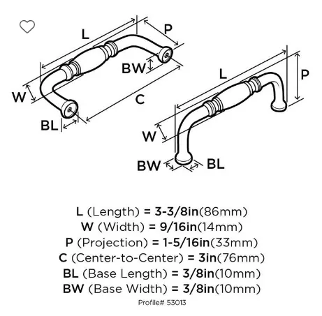 Amerock Granby Pull 3" Center to Center BP53013