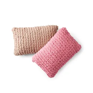 Bernat Garter Stripe Duo Knit Pillows