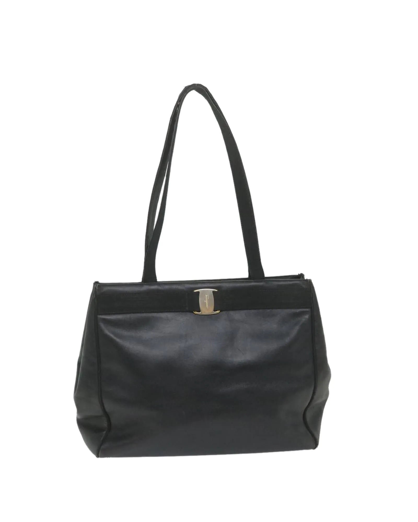 Black Leather Tote Bag by Salvatore Ferragamo