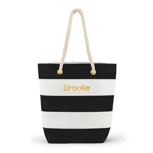 Bliss Striped Tote - Black and White