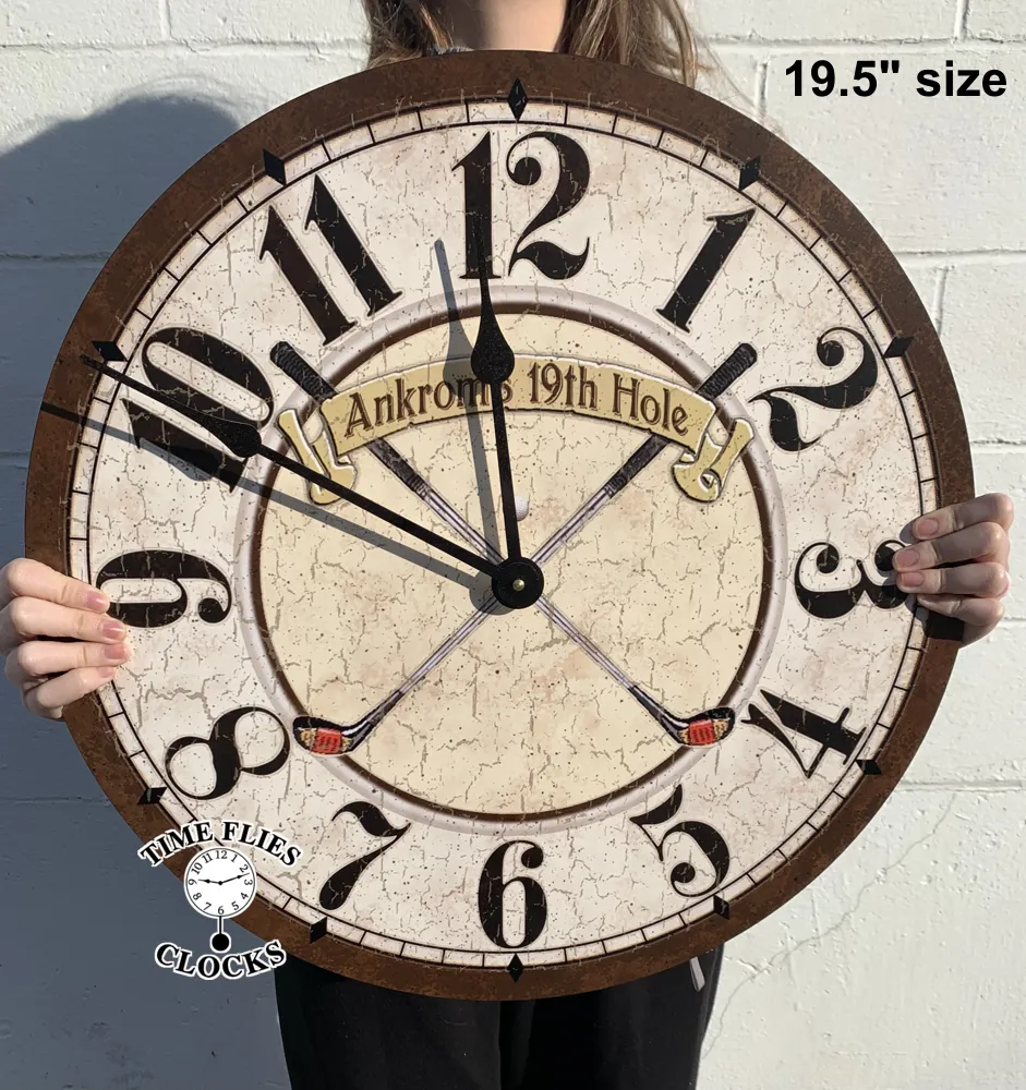 Brown Golf Clock- Personalized Golf Clock