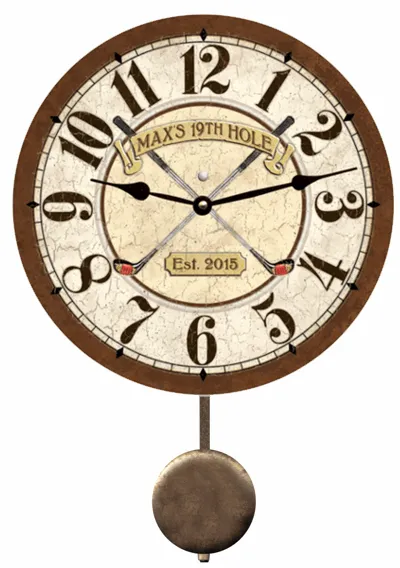 Brown Golf Clock- Personalized Golf Clock