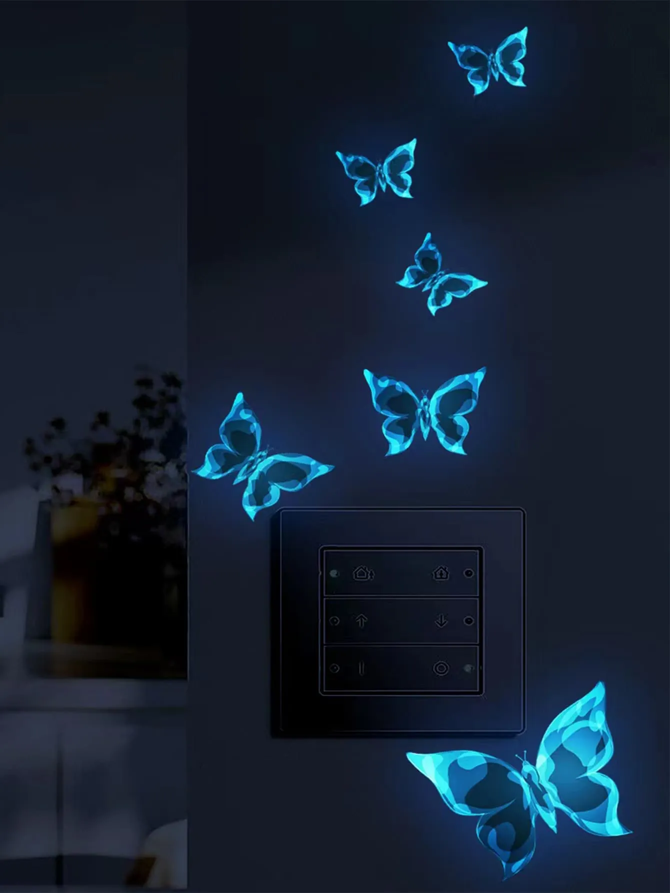 Butterfly Pattern Glow In The Dark Wall Decal For Home Creative Decor Wall Art