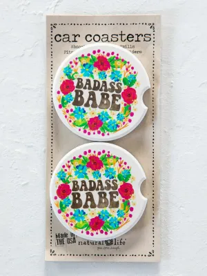 Car Coasters, Set of 2 - Badass Babe