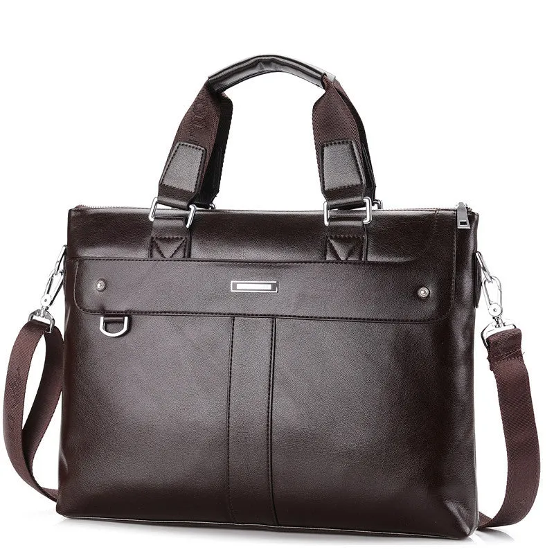 Casual Shoulder Business Briefcase PU Leather Messenger Bag Computer Laptop Handbag Bag Travel Bags