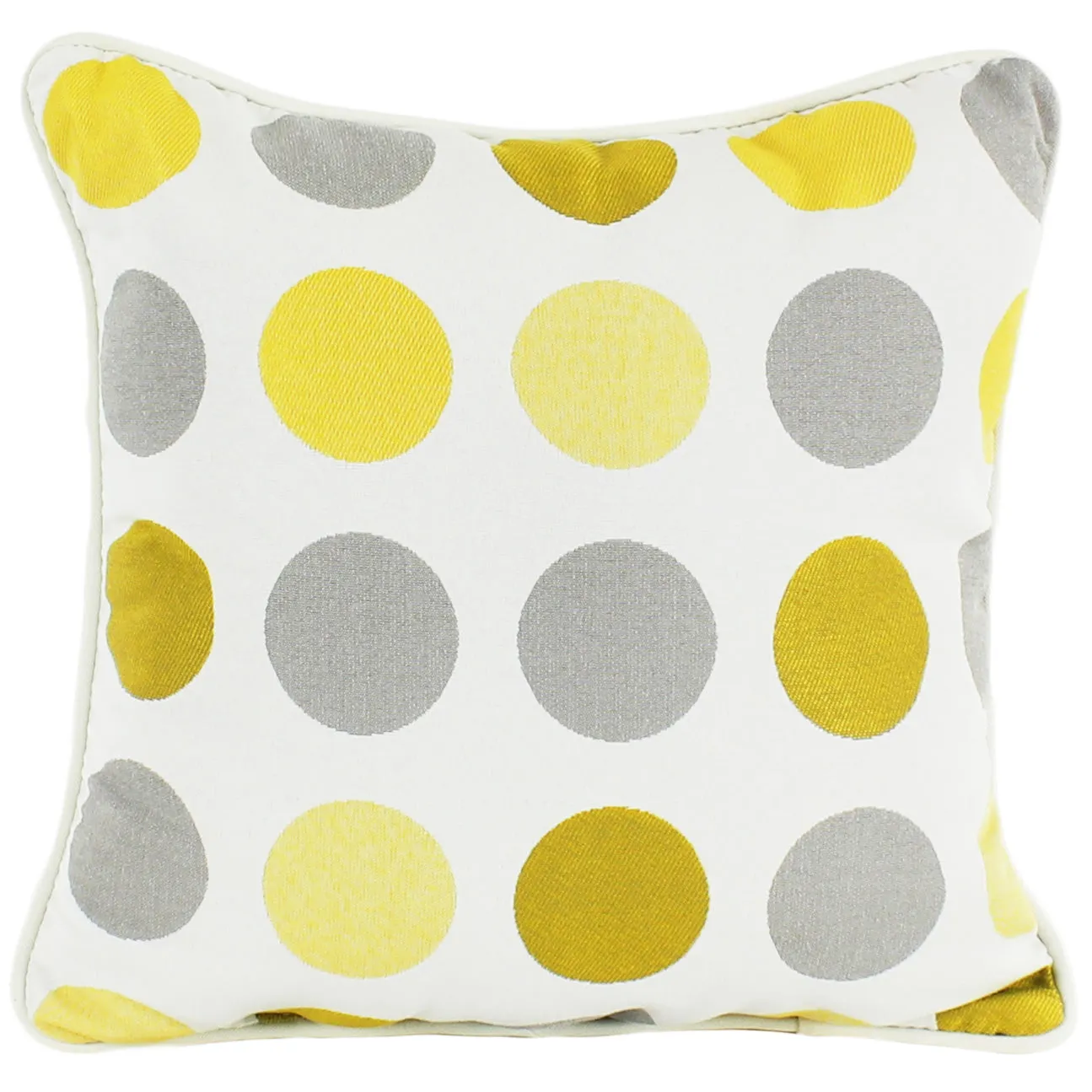 Citron Yellow and Gray Big Dots Outdoor Decorative Pillow