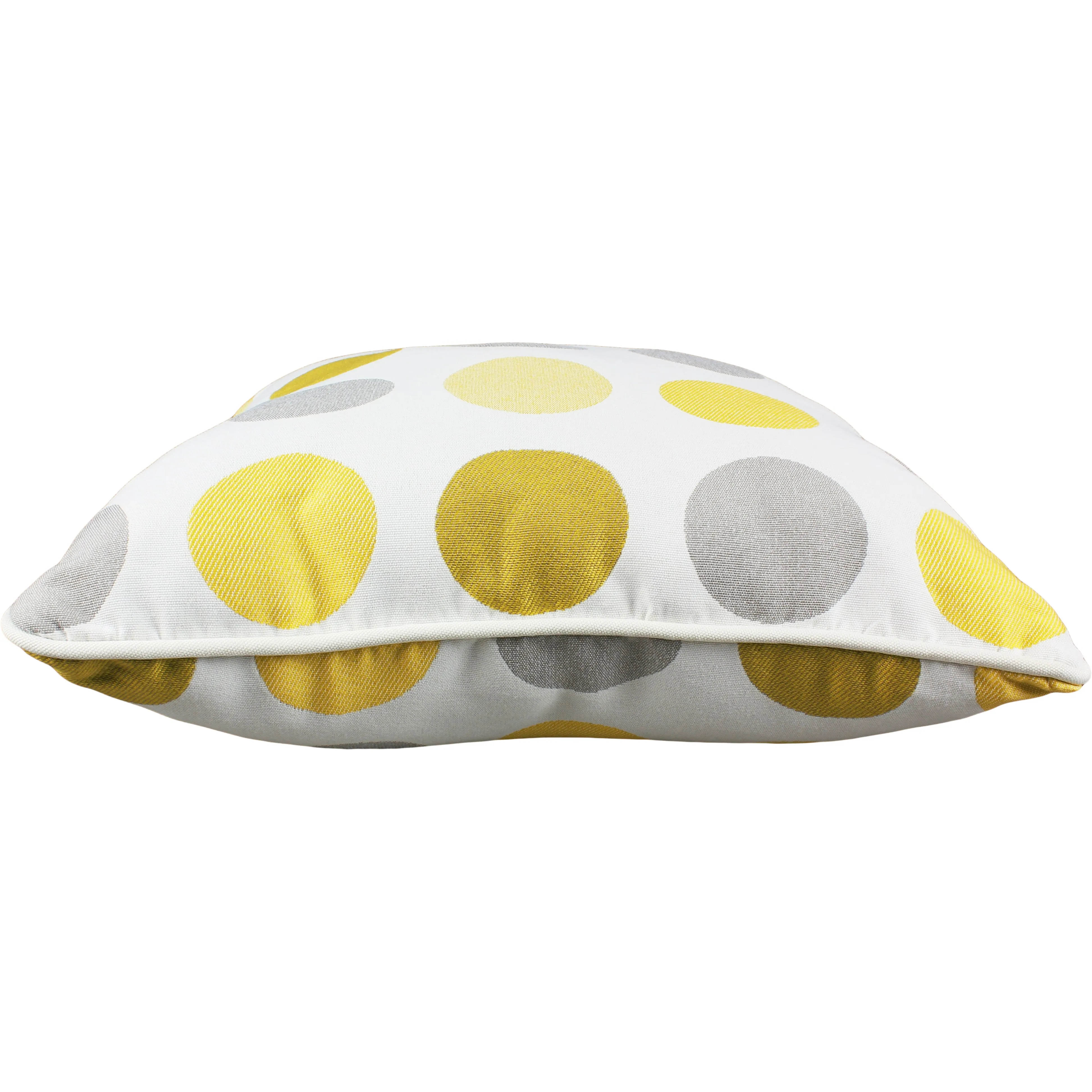 Citron Yellow and Gray Big Dots Outdoor Decorative Pillow