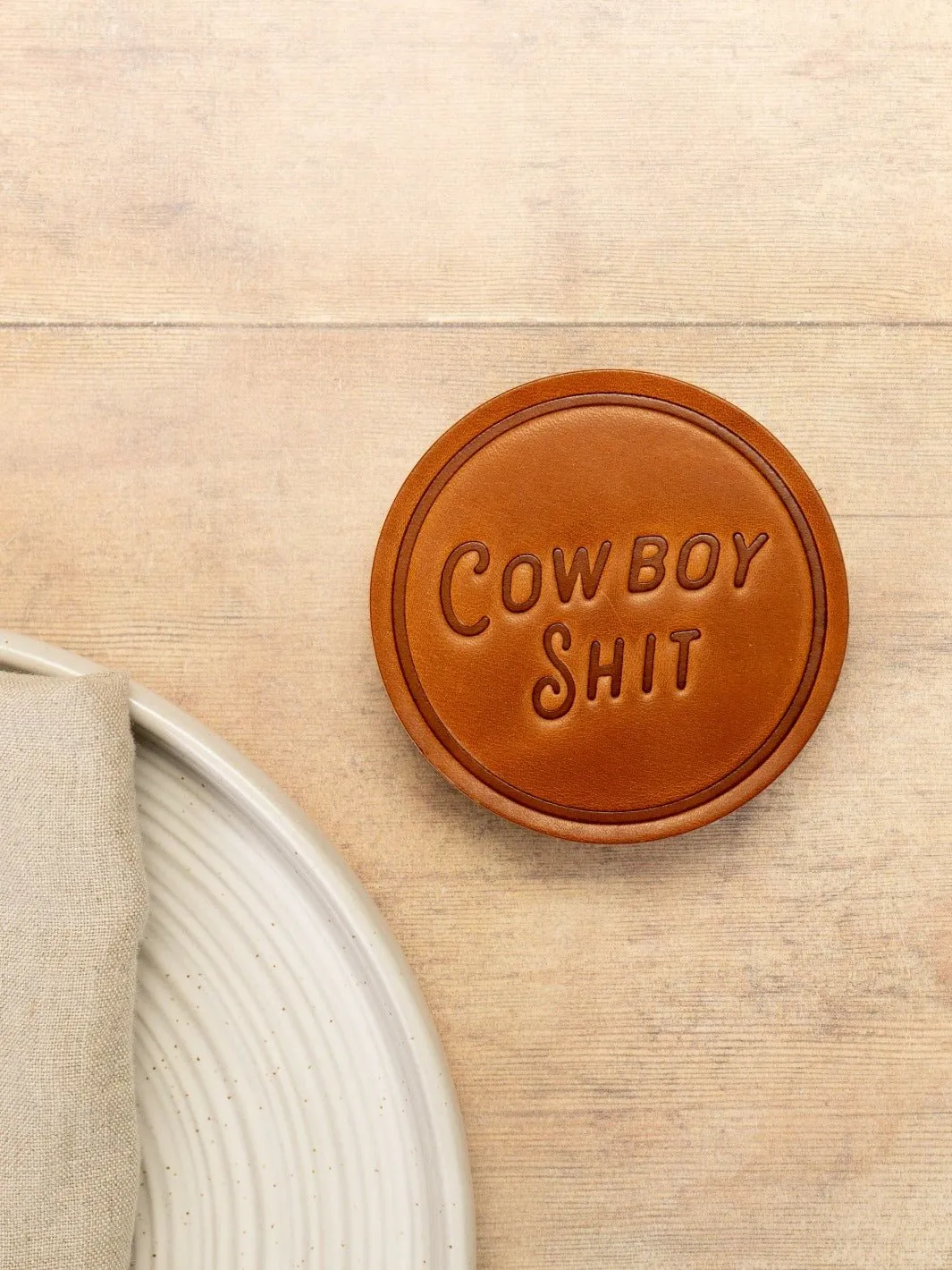 Cowboy Sh*t Leather Coaster