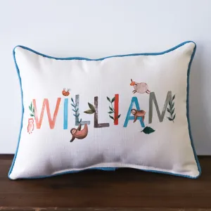 Custom Woodland Boy Name  Pillow