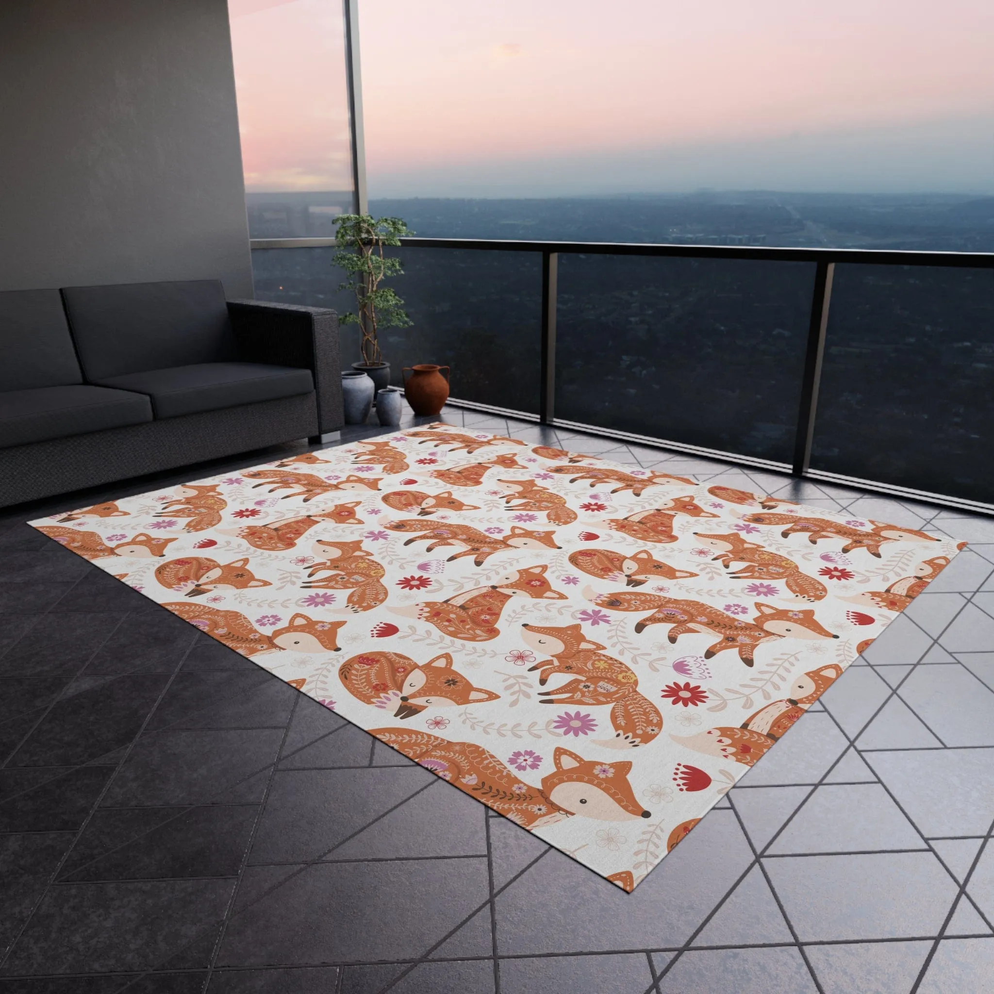 Cute Fox Nursery Rug