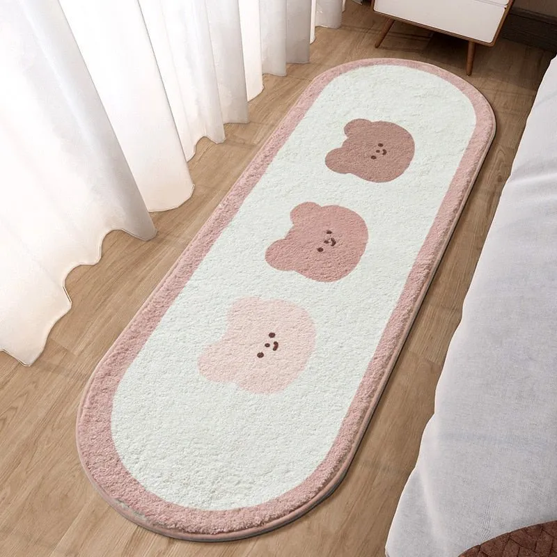 Cute Pink Hairy Bedroom Rug