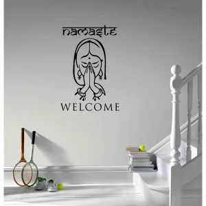 CVANU Namaste Welcome Wall Sticker for Home