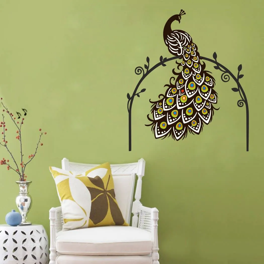 Delight Art Beautiful Peacock Design Wall Sticker Size - ( 58*68 ) cm Model id - ( DAMC00163L )