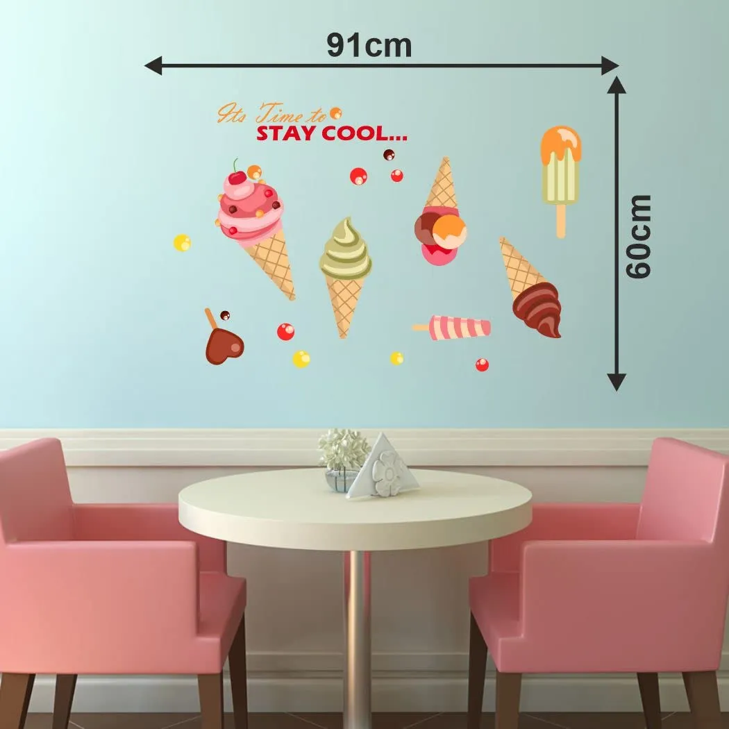 Delight Art Delicious Ice-Cream Design Wall Sticker Size - (91 * 60) cm Model id - (DAMC00729L)