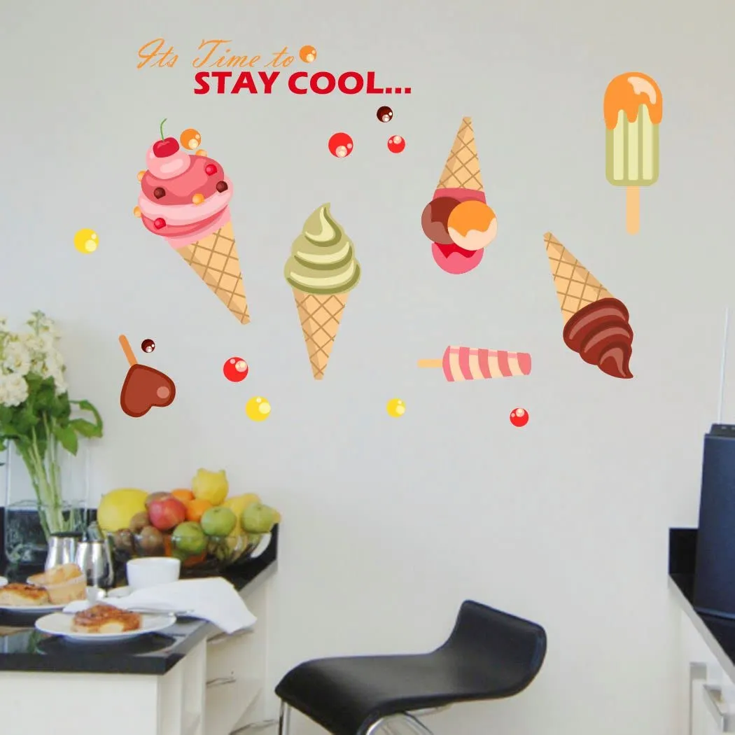 Delight Art Delicious Ice-Cream Design Wall Sticker Size - (91 * 60) cm Model id - (DAMC00729L)