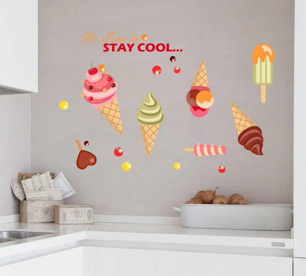 Delight Art Delicious Ice-Cream Design Wall Sticker Size - (91 * 60) cm Model id - (DAMC00729L)