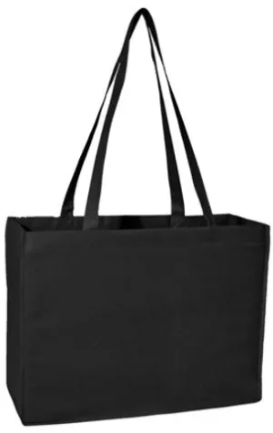 deluxe non-woven junior tote - black Case of 100