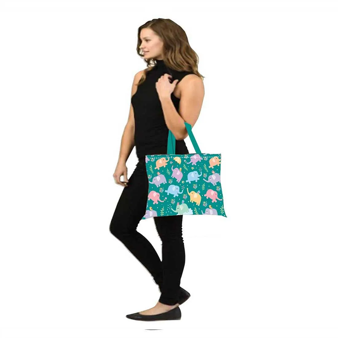 Designer Tote Bag With Zip Beach Gym Travel Bags -  Baby Elephant