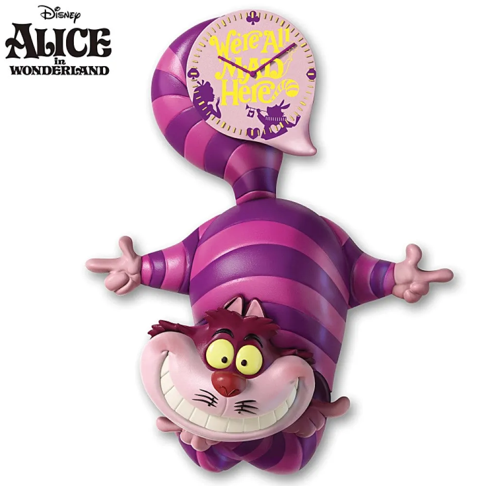 Disney Alice in Wonderland Cheshire Cat Motion Cuckoo Clock from The Bradford Exchange 14-inches