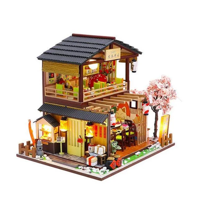 DIY Wooden Japanese Miniature Sushi Dollhouse