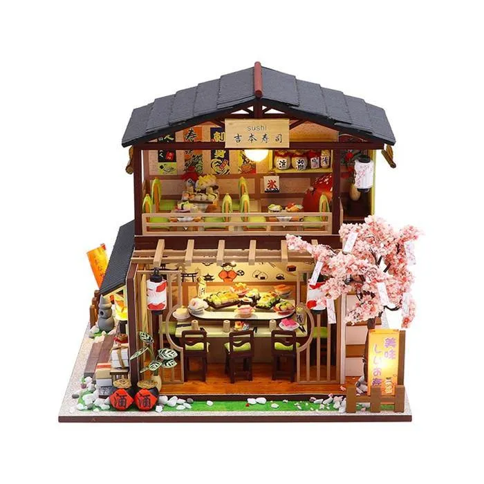 DIY Wooden Japanese Miniature Sushi Dollhouse