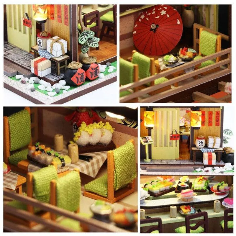 DIY Wooden Japanese Miniature Sushi Dollhouse