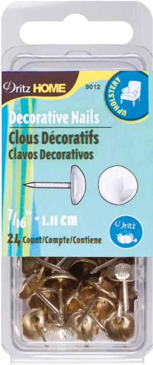 Dritz Home Decorative Nails 7/16" 24 pack - Gilt Hammered Head*