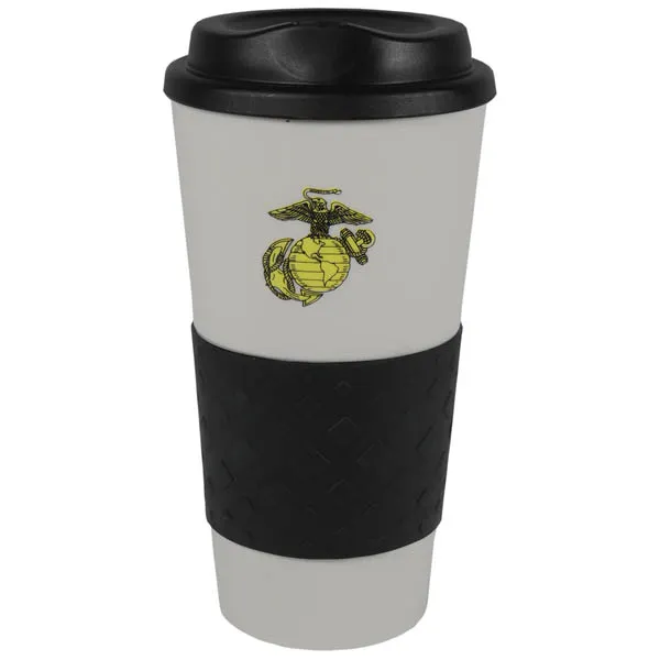 Eagle, Globe and Anchor on a Grip N Go Tumbler