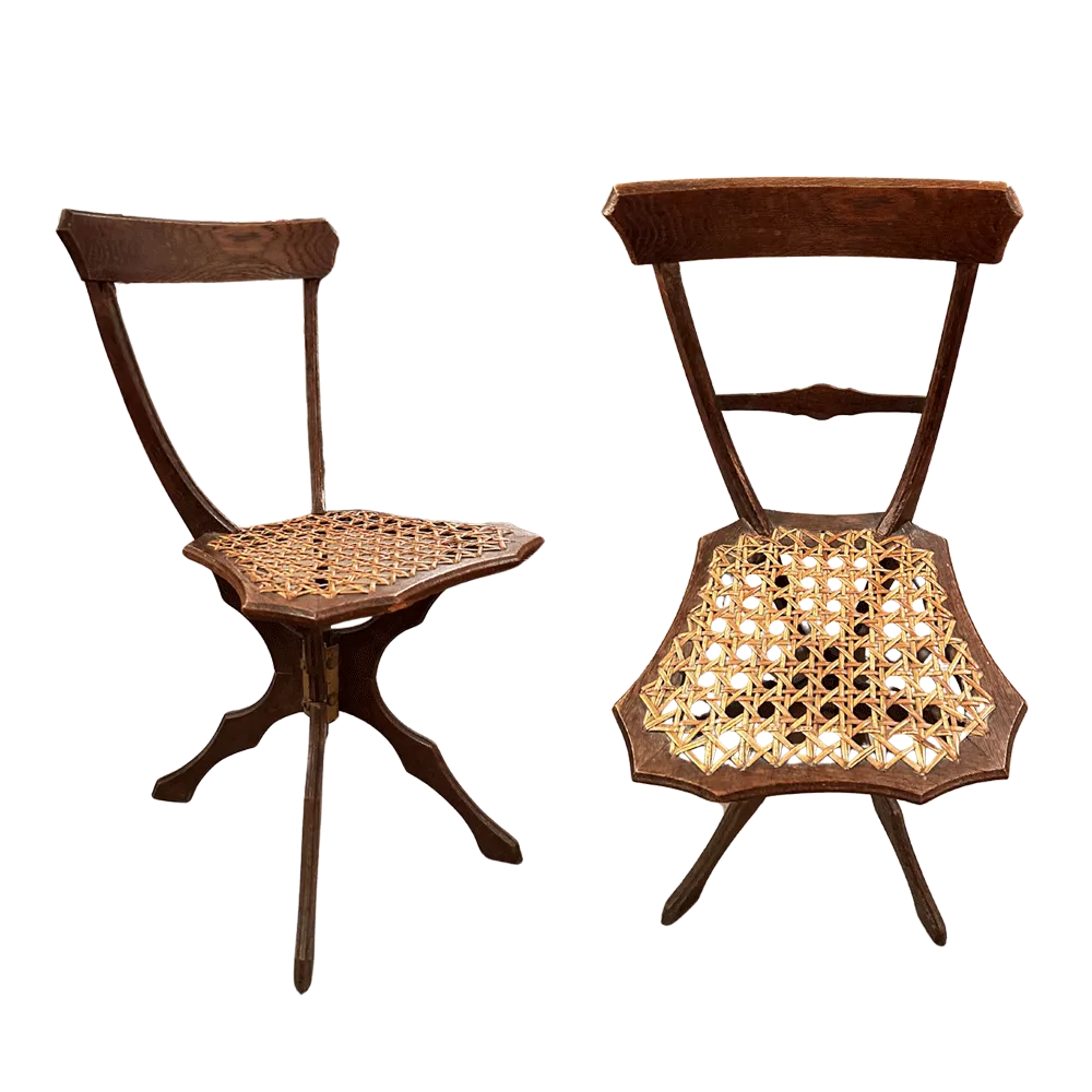 Early 20th Century Decorative Black Forest Chair Pair