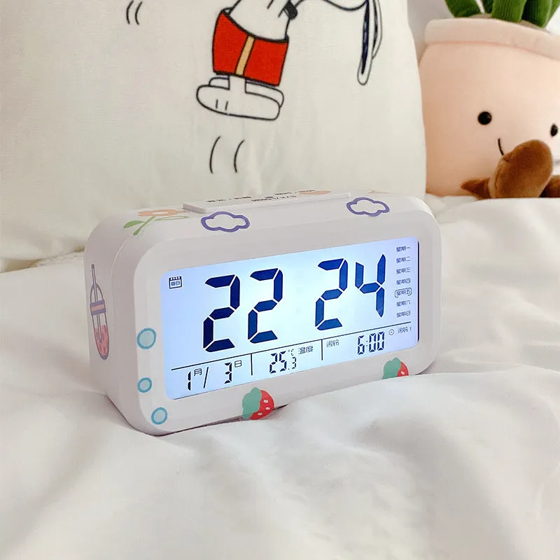 Electronic Alarm Clock Student Smart Dormitory Bedside Alarm Clock Girl Desktop Multi-Function Clock