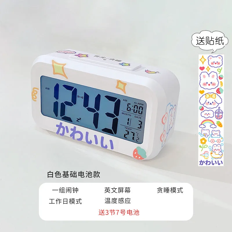 Electronic Alarm Clock Student Smart Dormitory Bedside Alarm Clock Girl Desktop Multi-Function Clock