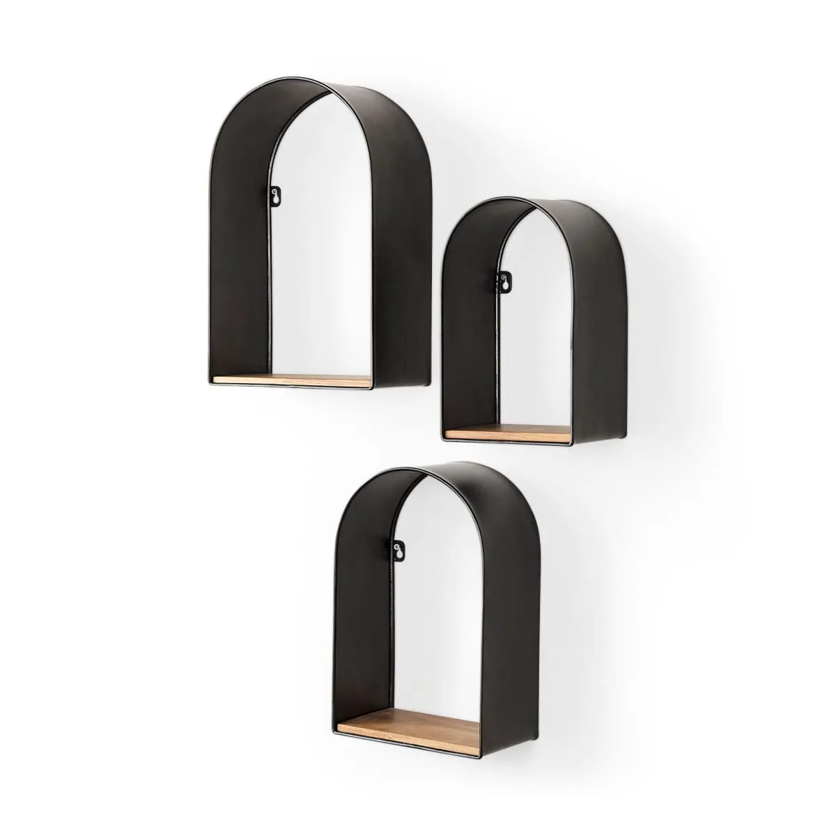 Finley Wall Furniture Black Metal | Brown Wood