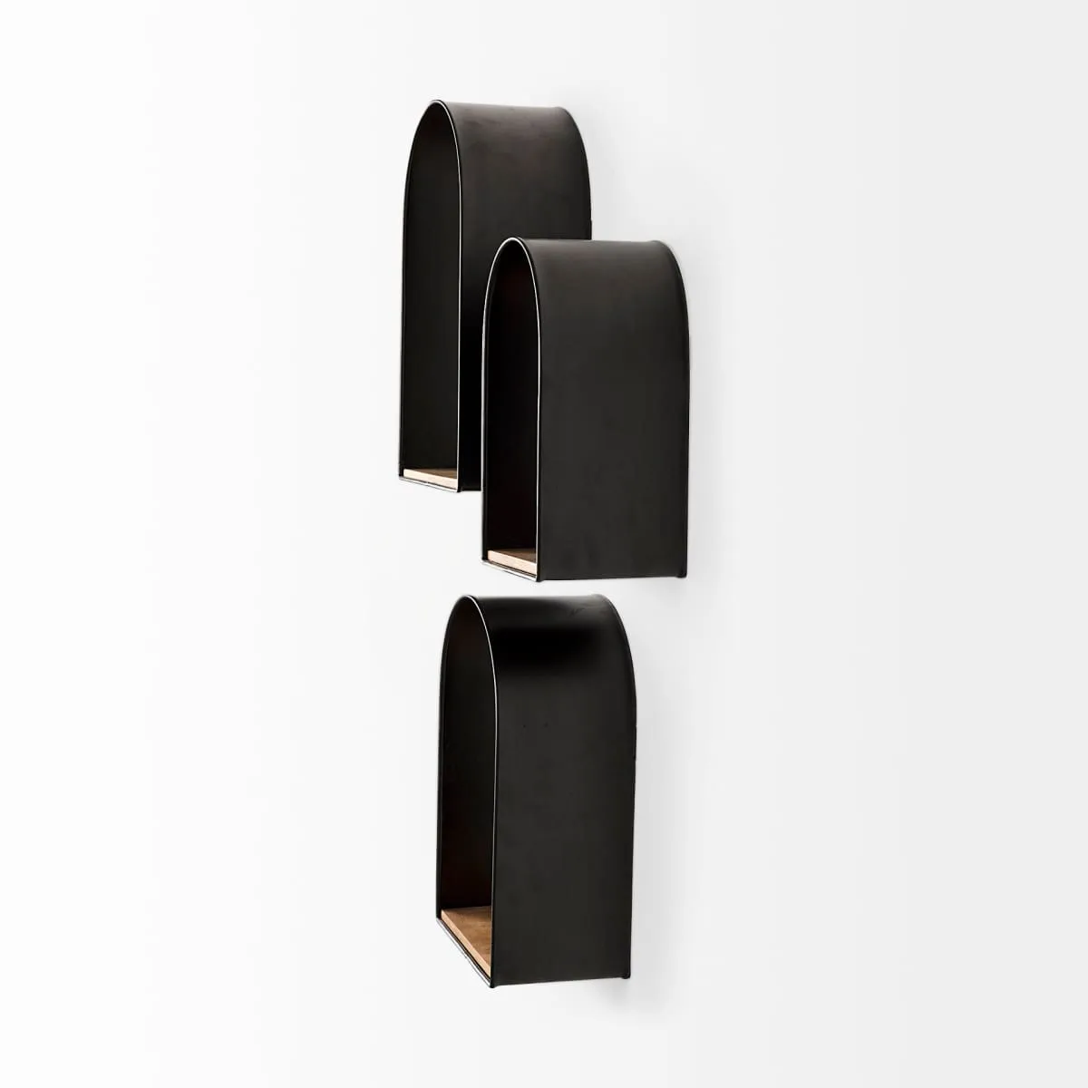 Finley Wall Furniture Black Metal | Brown Wood