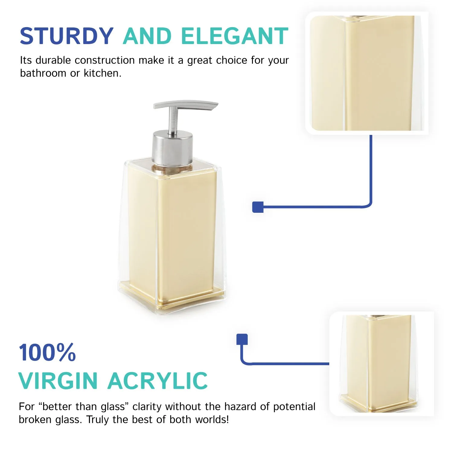 Gold Double Layered Soap Dispenser