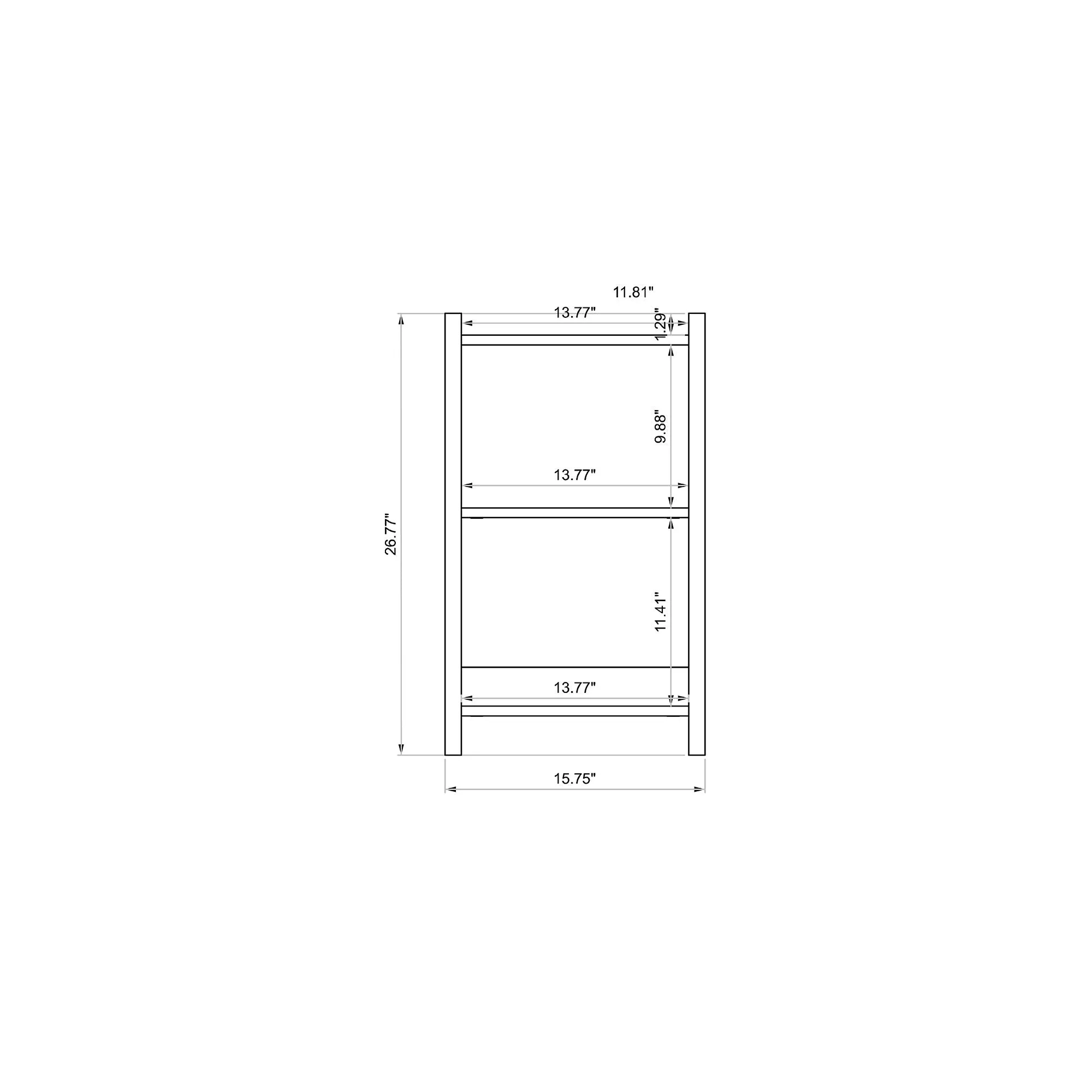 Gowanus Modern Ladder Side Table with 3 Shelves in Grey