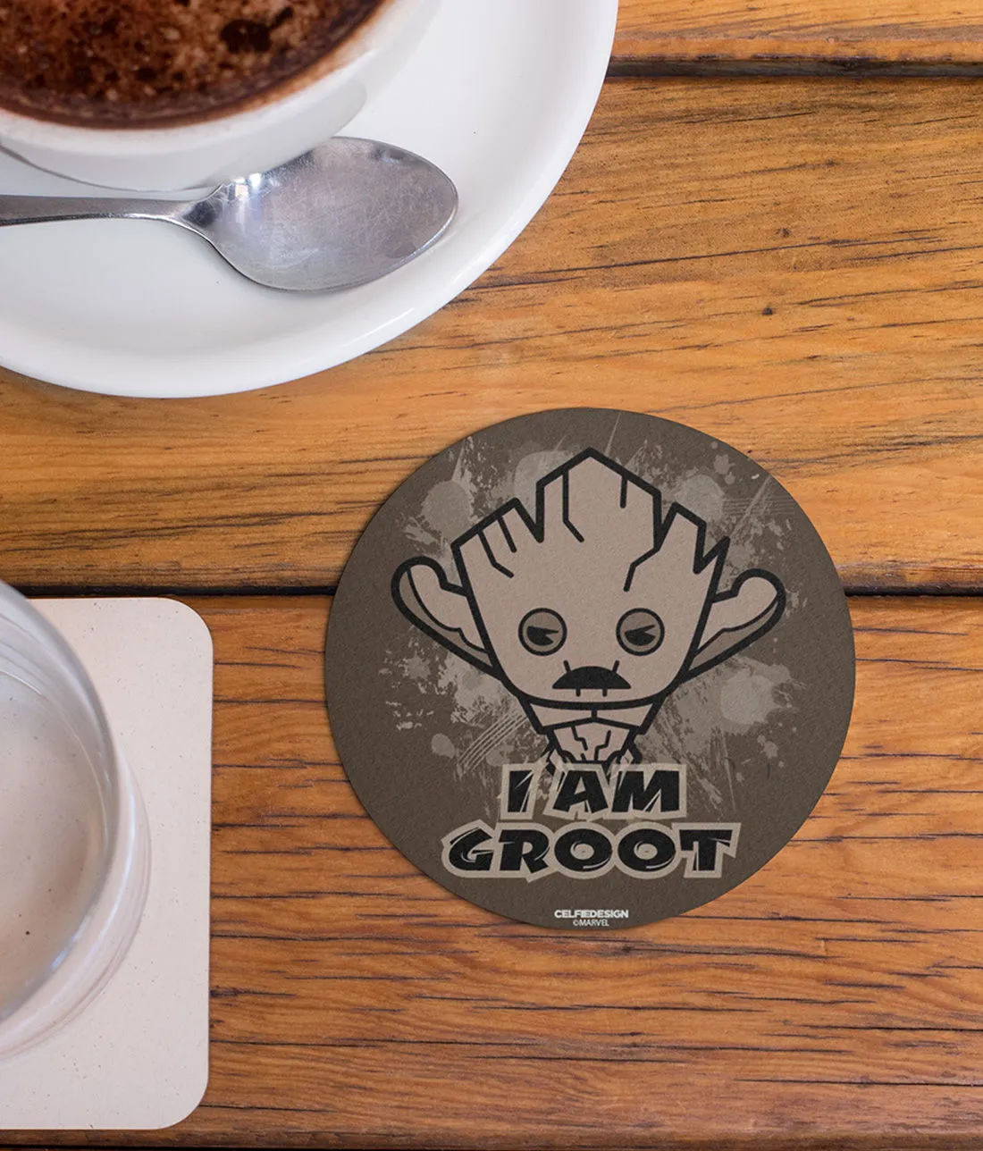 Groot Kawaii - 10 X 10 (cm) Circular Coasters