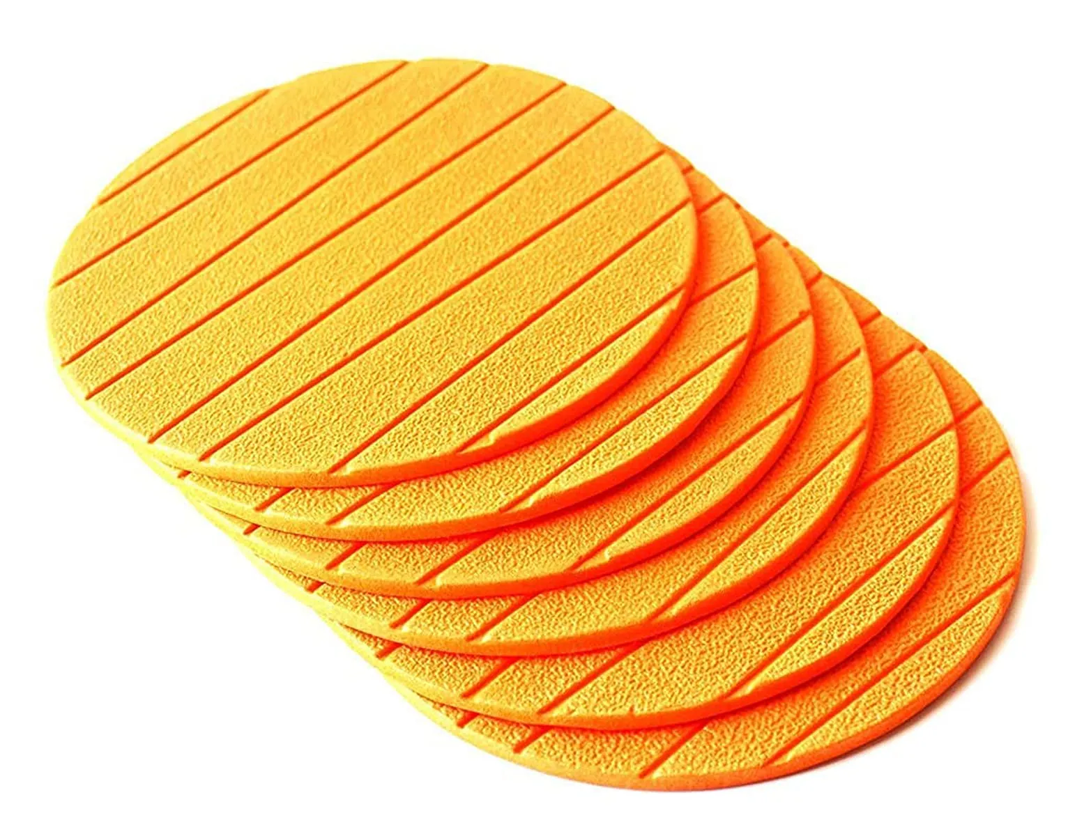 Heart Home Soft EVA Foam Set of 6 Pcs Non Slip Heat Insulation Coasters for Tea Coffee Cups Mugs Beer Cans Bar Glass (Orange)-HS_38_HEARTH21353